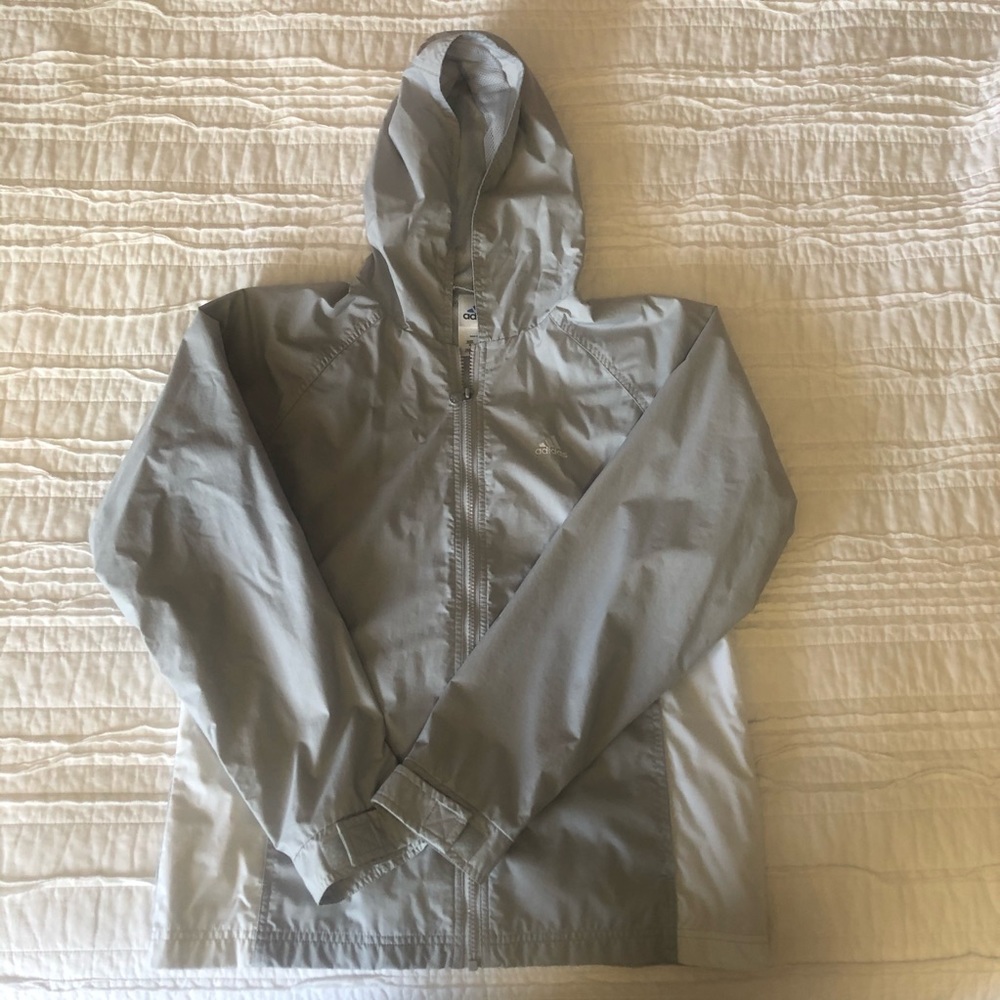 Adidas Grey Windbreaker with Hood